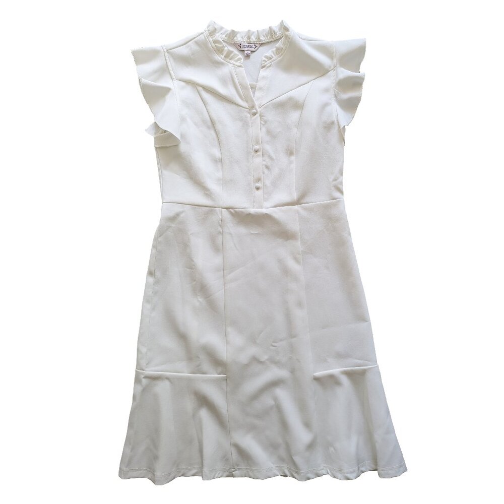 Nanette Nanette Lepore Womens Ruffle Cap Sleeve Shirt Dress